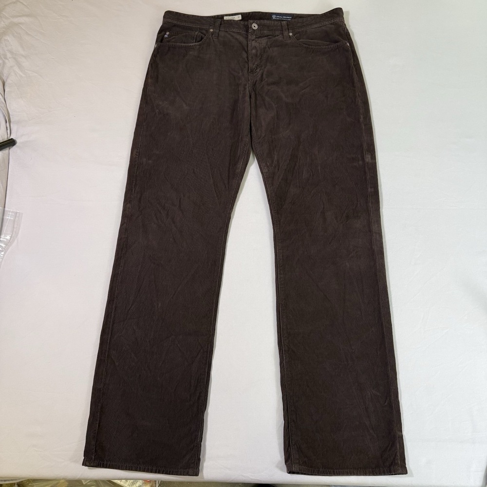 AG Adriano Goldschmied The Protege Straight Leg Corduroy Pants‎ Mens 40x36 Brown
